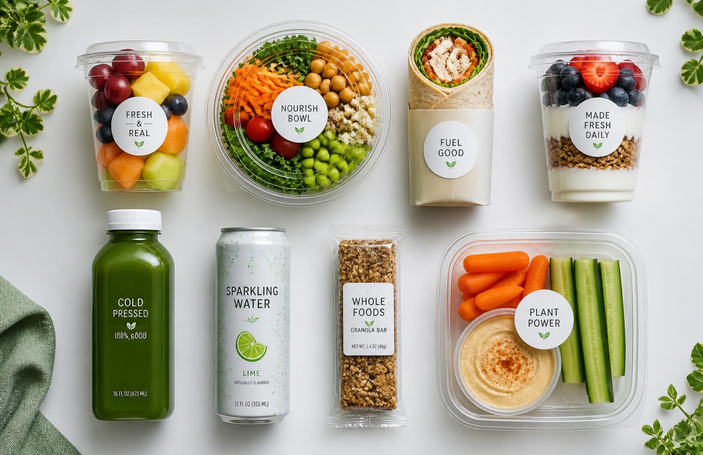 Fresh fruit cups, salad bowls, protein wraps, yogurt parfaits, cold-pressed juice and snacks stocked in InstantVend fridges
